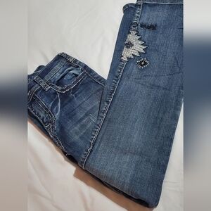 Cowgirl Tuff Embroidered  Bootcut Jeans. Sz Girls 14 Or 26×30